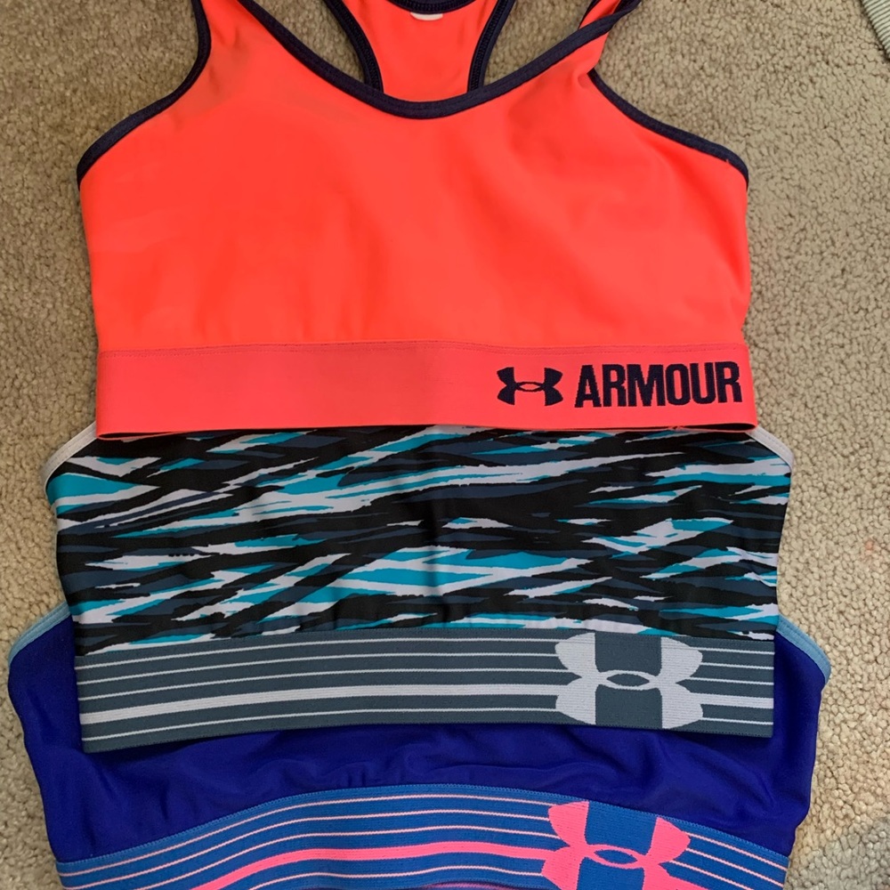 Under Armour Sports Bras. Size small. Gently used.